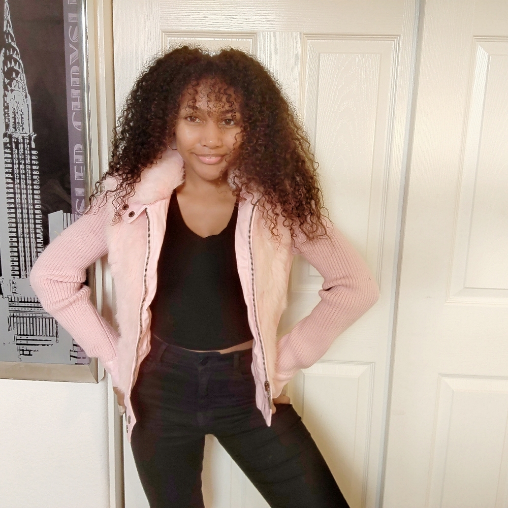 Pink fluffy jacket